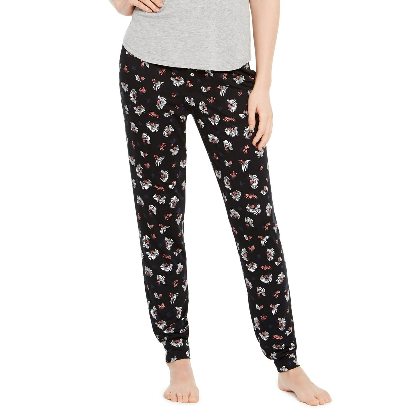 Alfani Women's Ultra Soft Knit Jogger Pajama Pants Color Geo Fans Size XL