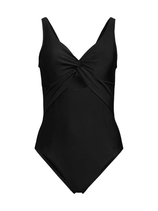 DKNY Peek-a-Boo Twist One-Piece Swimsuit Color Lapis Size 8