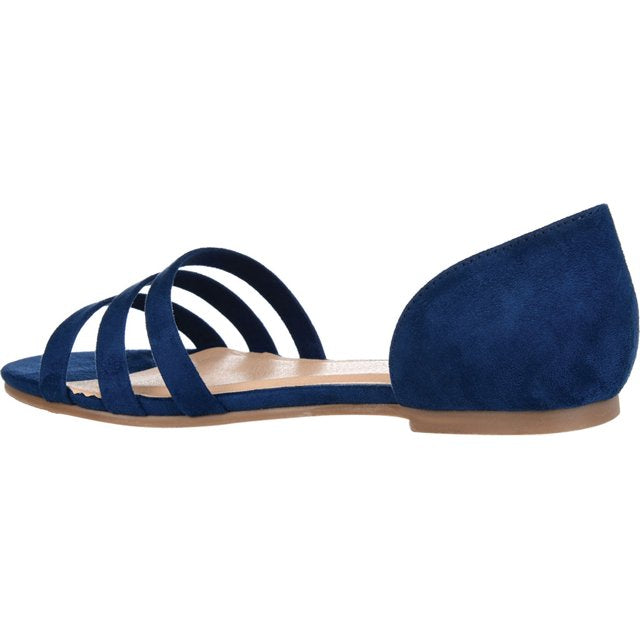 Journee Collection Women's Gildie Open-Toe Ankle Cuff Flat Color Blue Size 11M