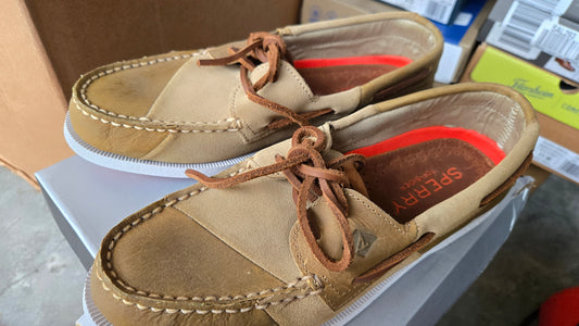Sperry Men's Classic Authentic Original 2-Eye Boat Shoe  Tan Multi Size 7.5