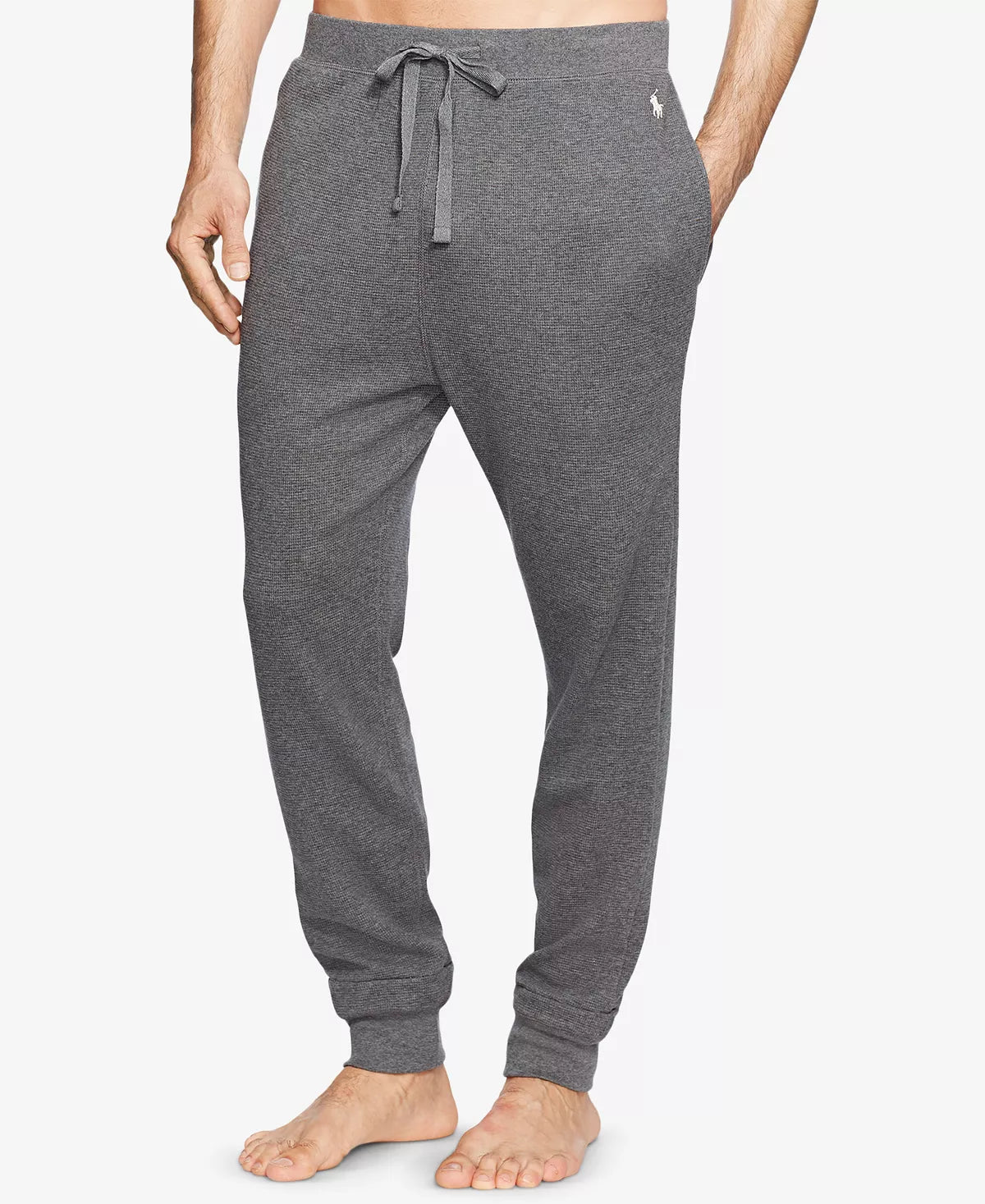 Polo Ralph Lauren Men's Waffle-Knit Sleep Jogger Pants Color Charcoal Heather Size L