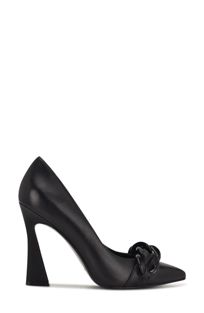 Nine West Women's Tazz Pointy Pumps Color Black Leather Size 5.5M