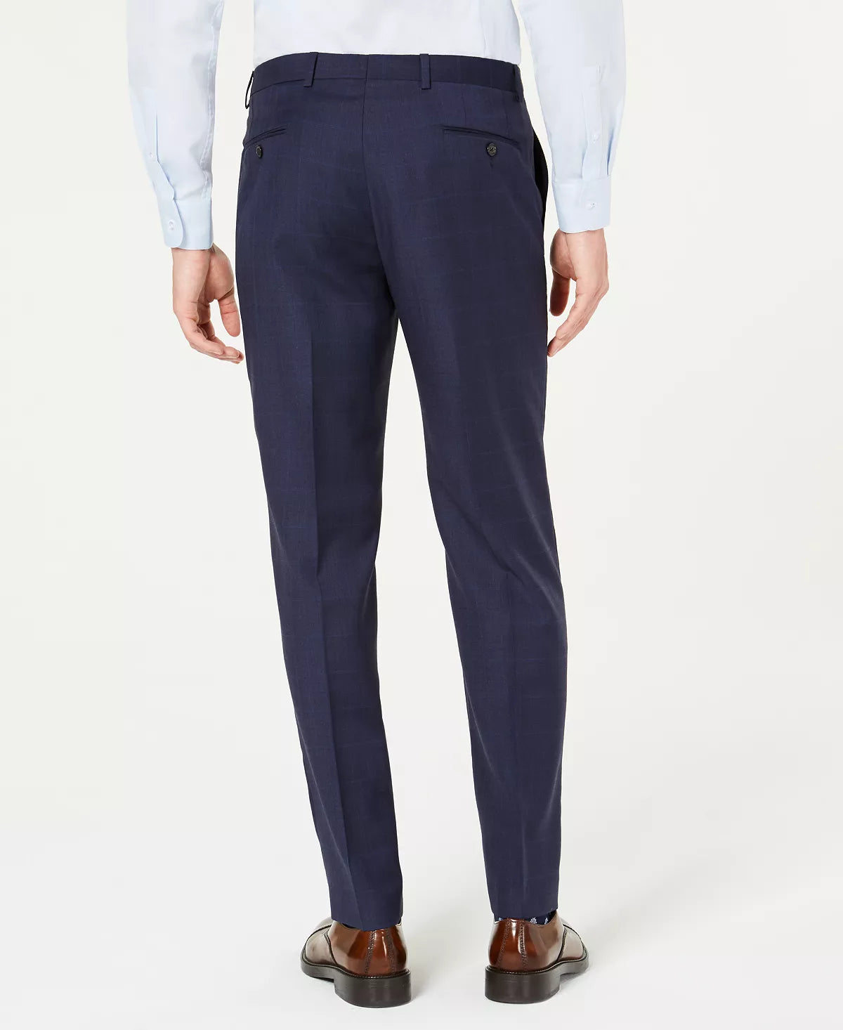 Lauren Ralph Lauren Men's Classic-Fit UltraFlex Stretch Suit Pants Color Navy Plaid W42xL30