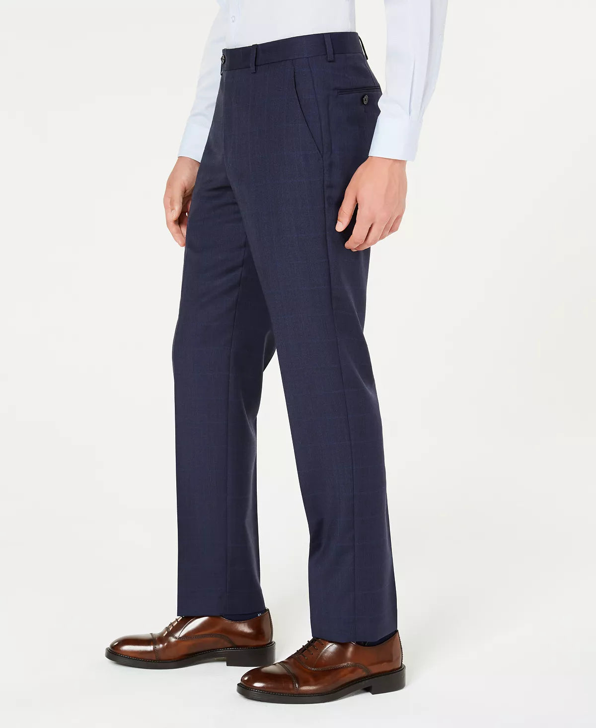Lauren Ralph Lauren Men's Classic-Fit UltraFlex Stretch Suit Pants Color Navy Plaid W42xL30