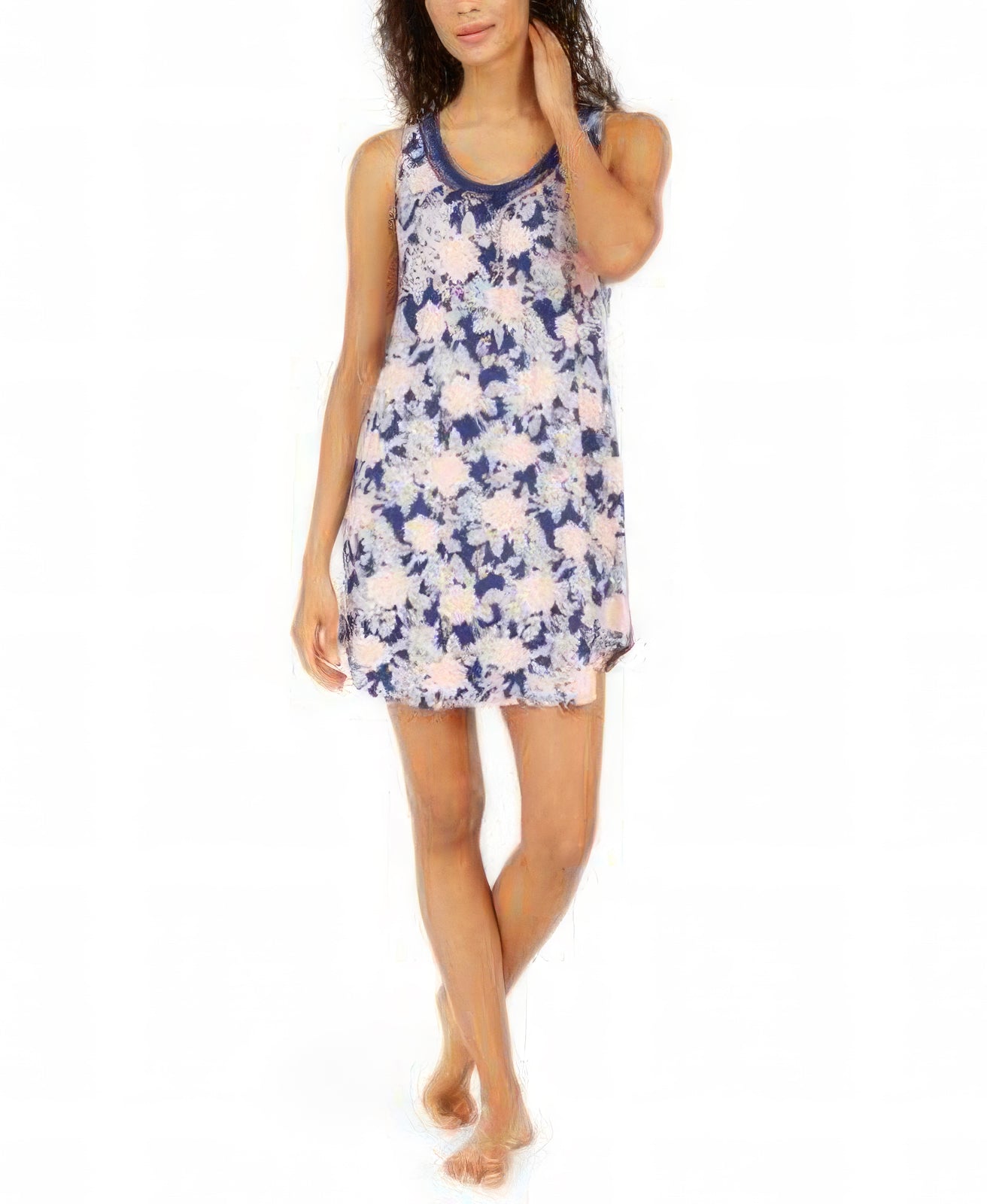 Charter Club Women's Printed Sleeveless Chemise Nightgown Color Painterly Flora Size S