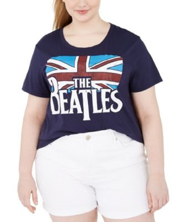 Love Tribe Women's Plus Size The Beatles T-Shirt Color Navy Size 2X