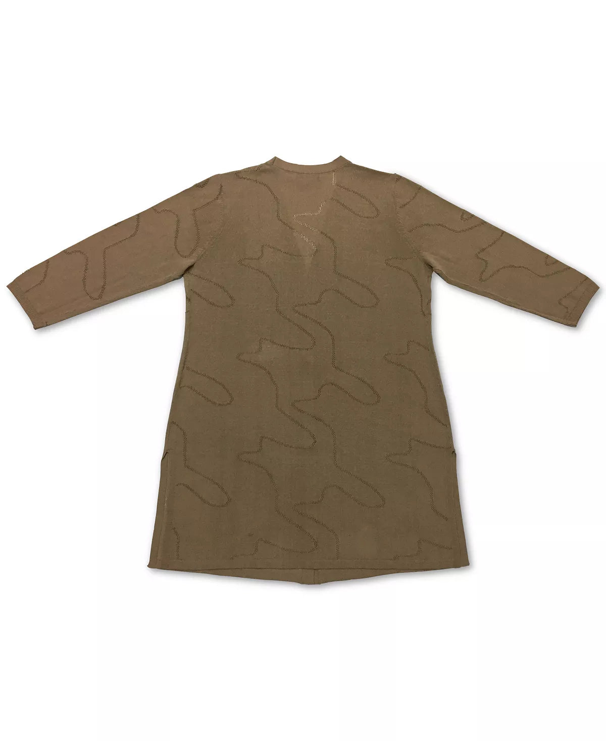 Alfani Women's Wavy-Stitch Open-Front Cardigan Color Warm Ginger Size M