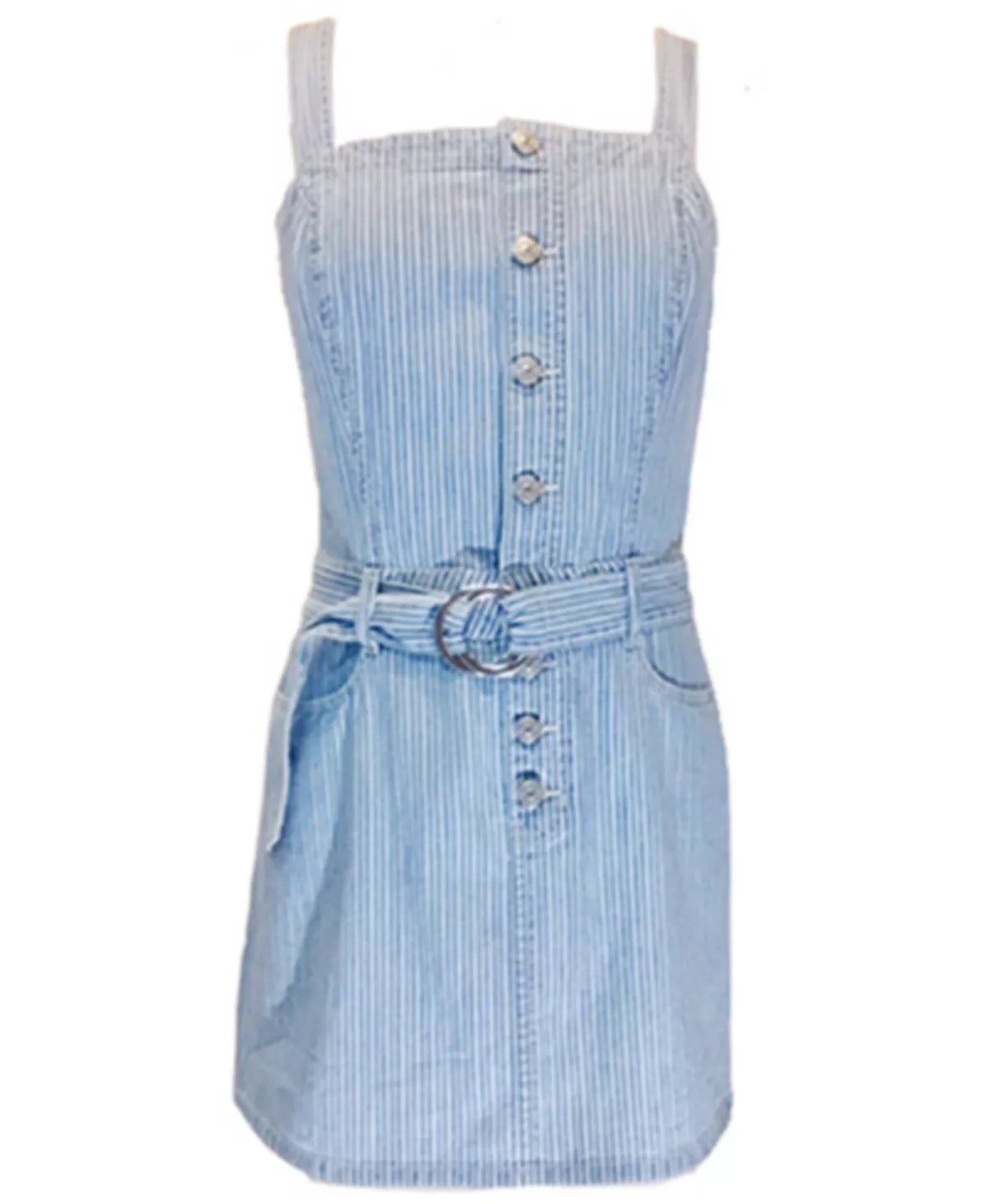 Rewash Juniors' Cotton Belted Denim Dress Color Indigonat Size S