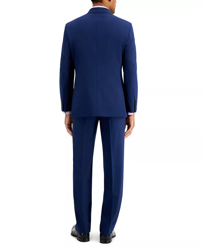 Nautica Men's Modern-Fit Bi-Stretch 2-Pc Suit Color Blue Solid Size 52R 47 Waist