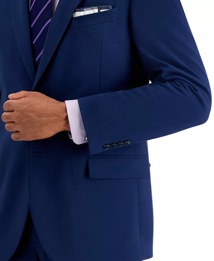 Nautica Men's Modern-Fit Bi-Stretch 2-Pc Suit Color Blue Solid Size 52R 47 Waist