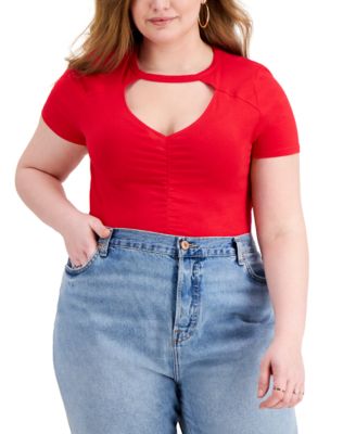 Derek Heart Women's Plus Size Cutout Top Color Nautical Blue Size 3X