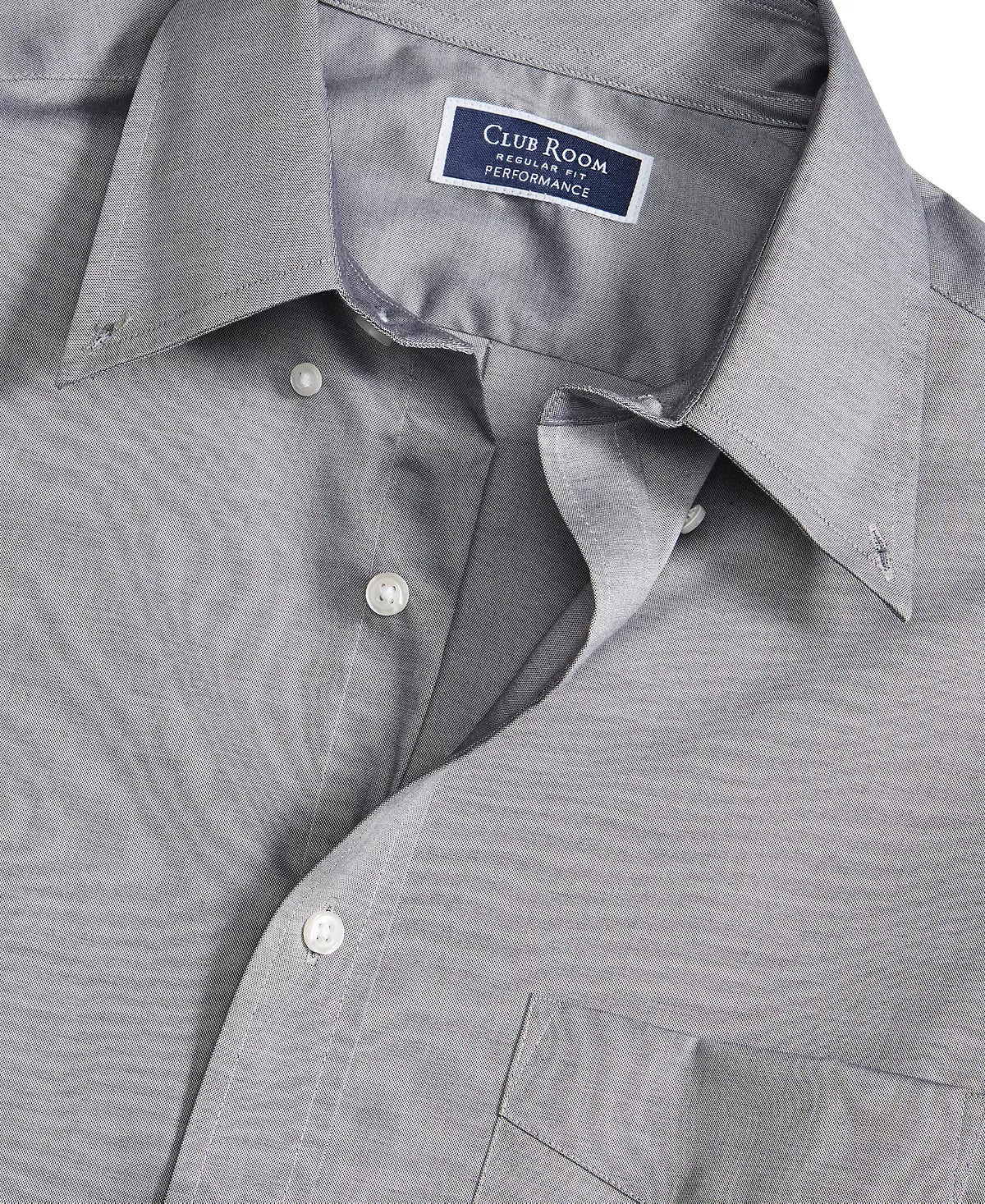 Club Room Men's Regular Fit Pinpoint Dress Shirt Color Gray Size 16.5 34/35