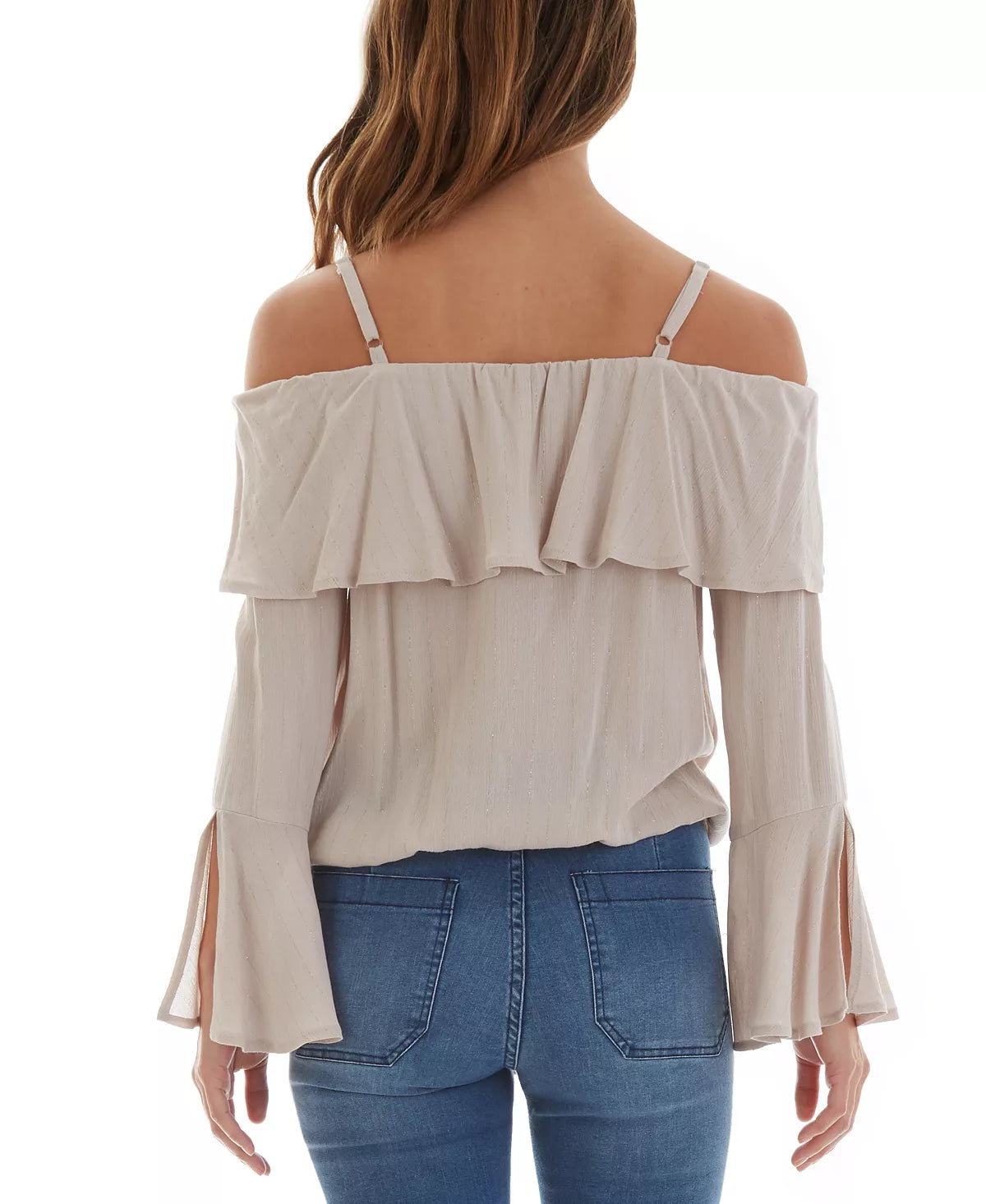 BCX Juniors Cold-Shoulder Top Color Sand Size XL