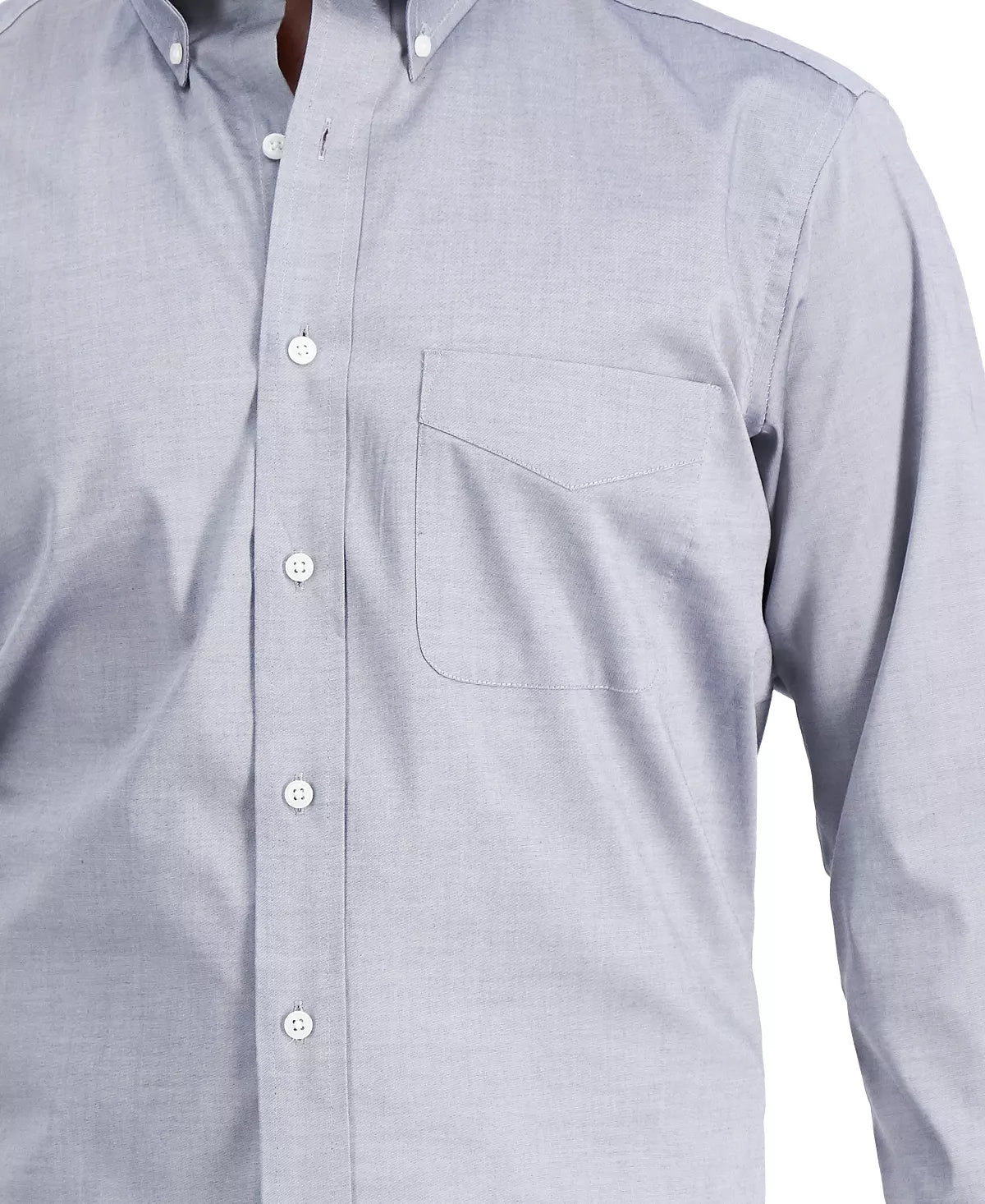 Club Room Men's Regular Fit Pinpoint Dress Shirt Color Gray Size 16.5 34/35