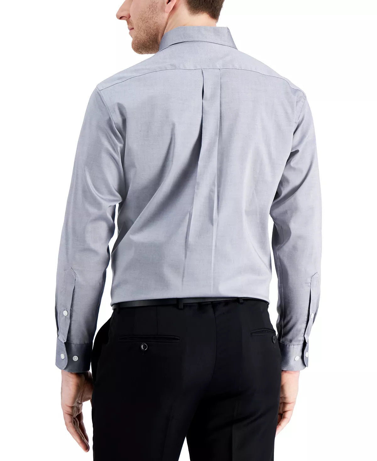 Club Room Men's Regular Fit Pinpoint Dress Shirt Color Gray Size 16.5 34/35
