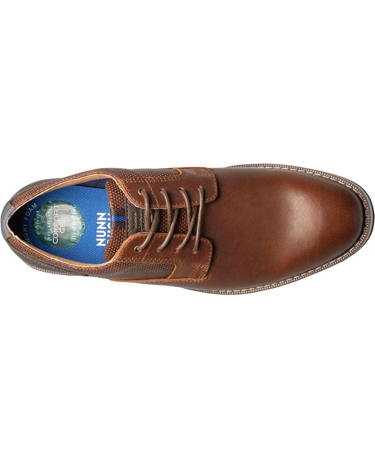 Nunn Bush Men's Circuit Plain Toe Lace-Up Oxfords Brandy Size 10.5W