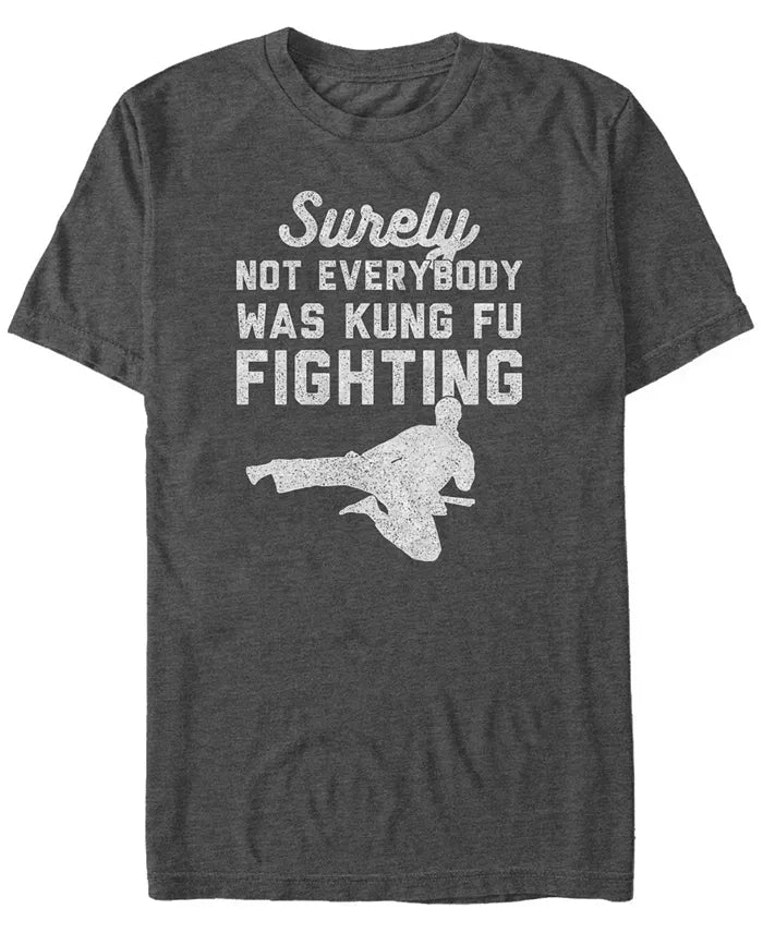 Fifth Sun Men's Kung-Fu Short Sleeve Crew T-Shirt Charcoal Heather Size L