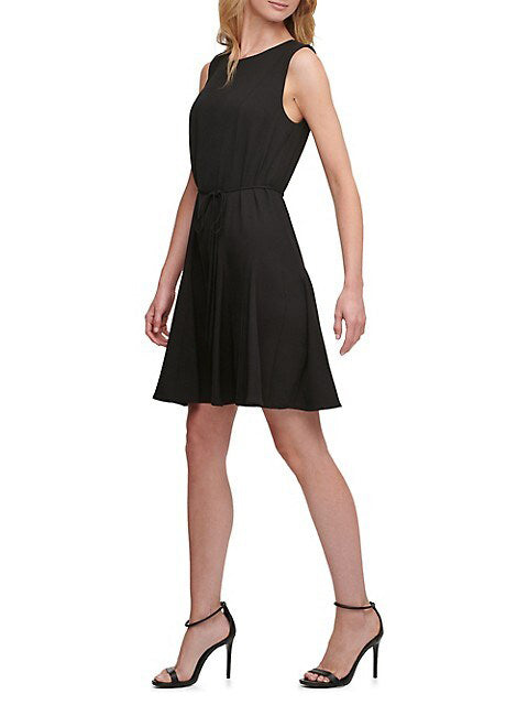 Tommy Hilfiger Belted A-Line Dress Color Black Size 4