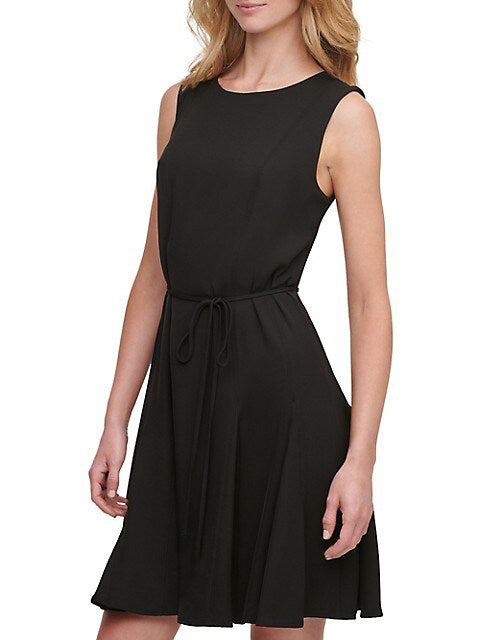 Tommy Hilfiger Belted A-Line Dress Color Black Size 4
