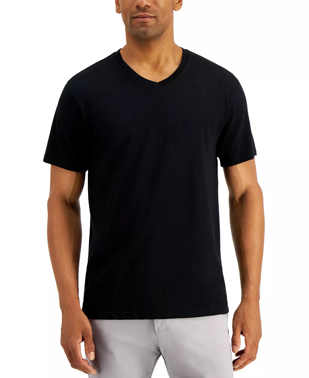 Alfani Men's Combed Cotton V-Neck T-Shirt 3-Pk Color Black Size S