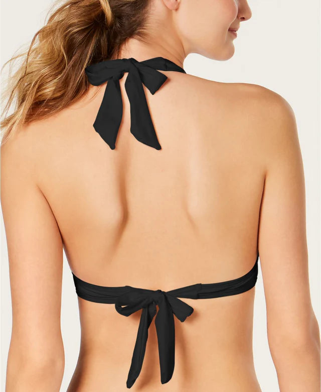 Michael Kors Logo-Ring Halter Bikini Top Color Black Size S