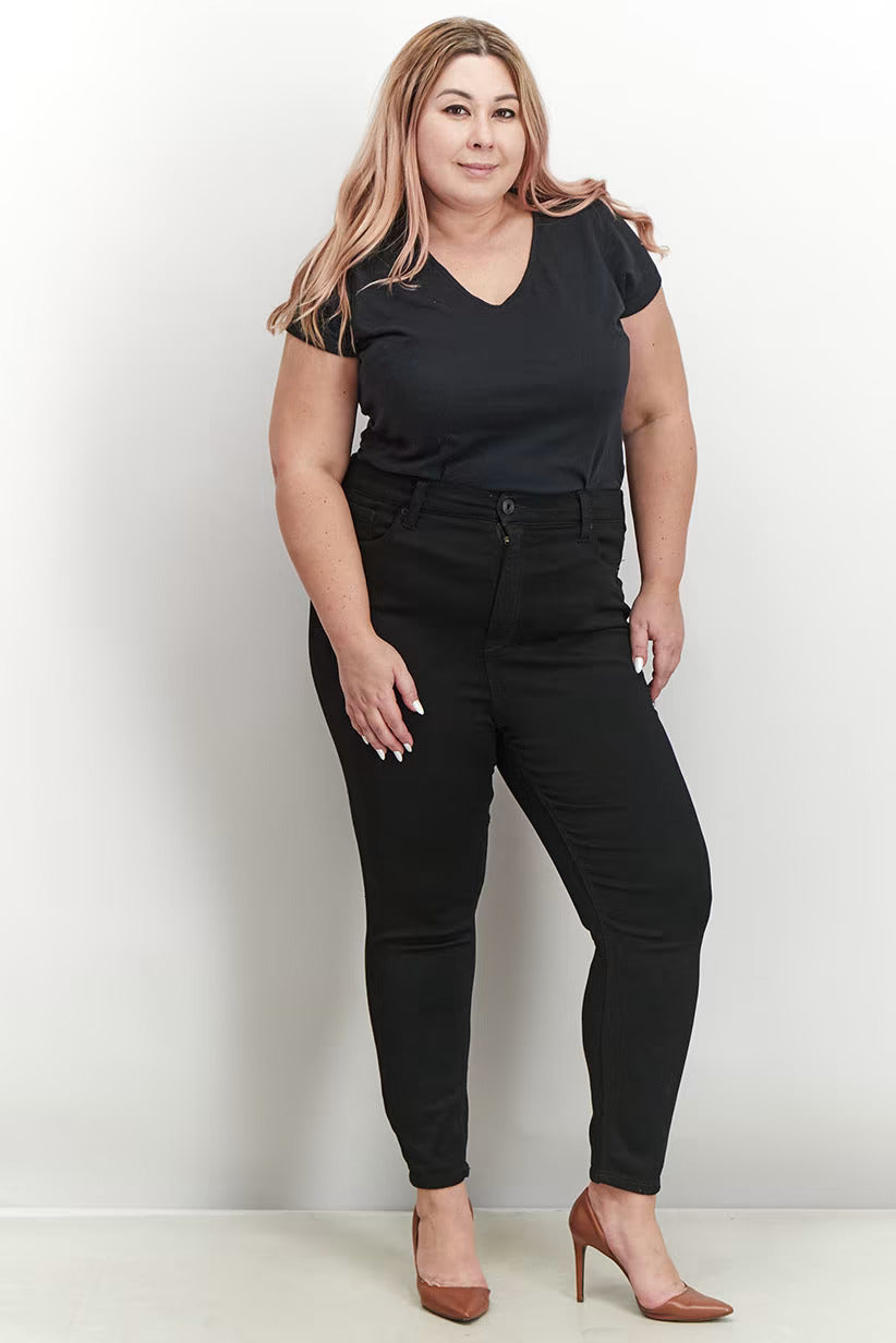 Celebrity Pink Women's Regular Fit Plain Skinny Pants Color Black Size 14