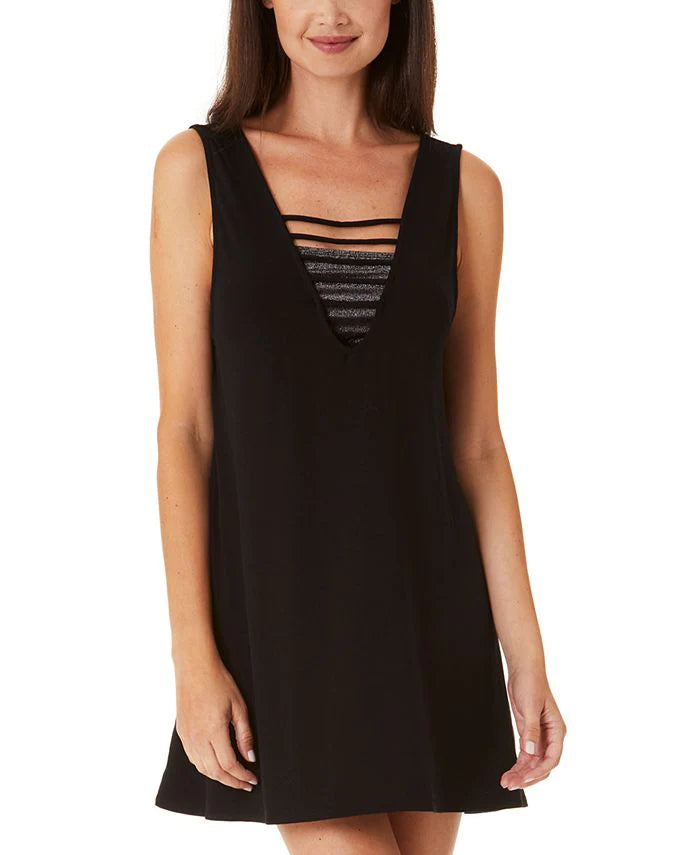 California Waves Juniors Strappy Swim Cover-Up Color Black Size XS