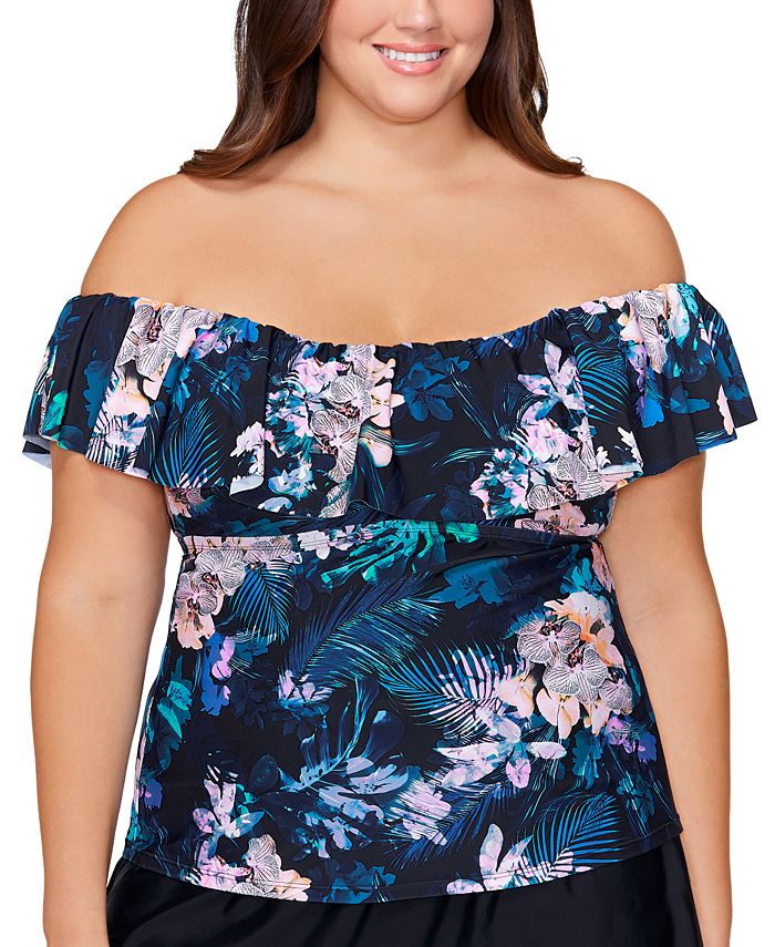 Island Escape Plus Size La Flor Floral-Print Bali Color Bloom Multi Size 16W