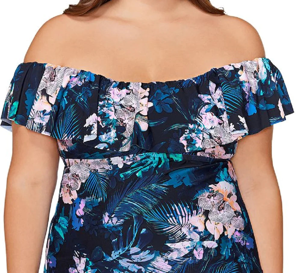 Island Escape Plus Size La Flor Floral-Print Bali Color Bloom Multi Size 16W