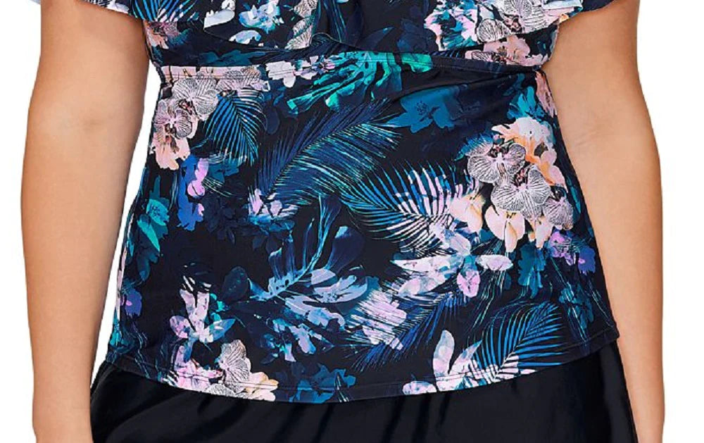 Island Escape Plus Size La Flor Floral-Print Bali Color Bloom Multi Size 16W