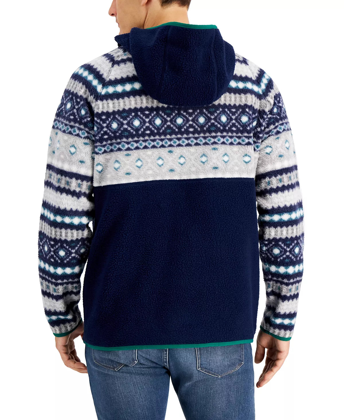 Club Room Men's Sherpa Fleece Anorak Pullover Color Blue Size M
