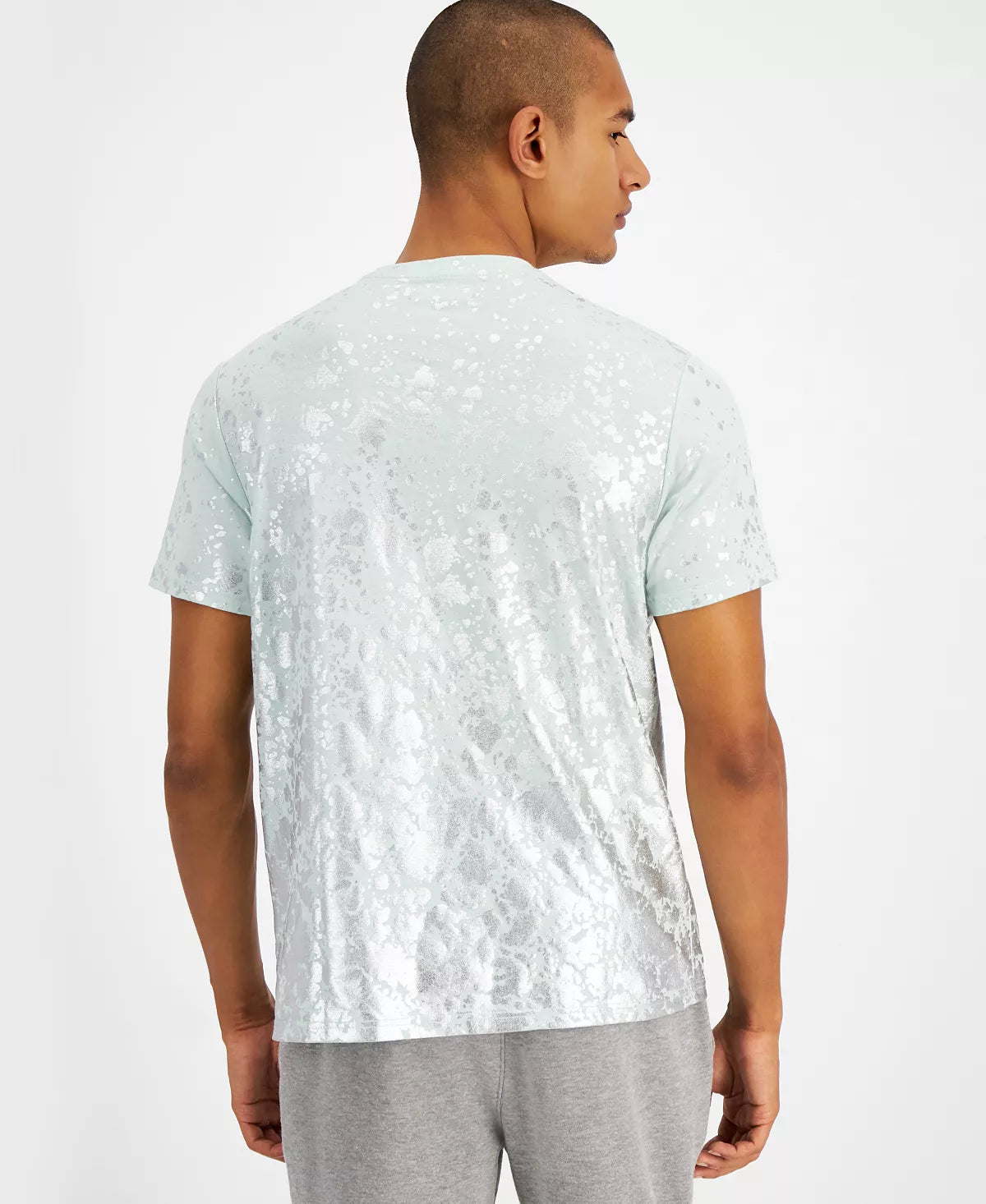 INC International Concepts Men's Ombre Foil T-Shirt Color Aqua Foam Size M