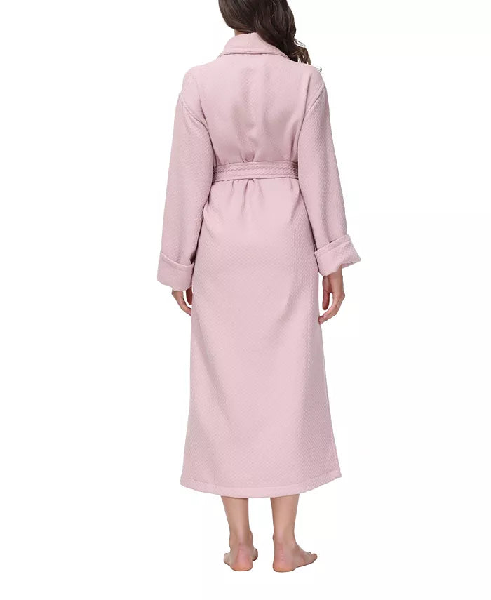 INK+IVY Women's Diamond Waffle Look Robe Rose Size L/XL