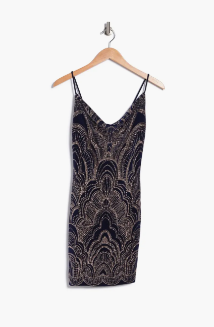 Jump Juniors Glitter-Print Bodycon Dress Color Slate Size S