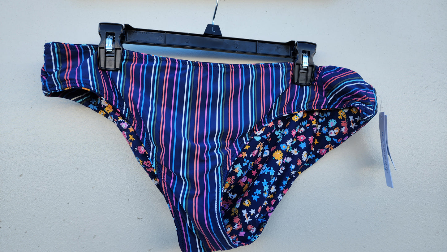 Bleu by Rod Beattie Printed Ruched Hipster Reversible Bikini Bottoms Multicolor Size 14