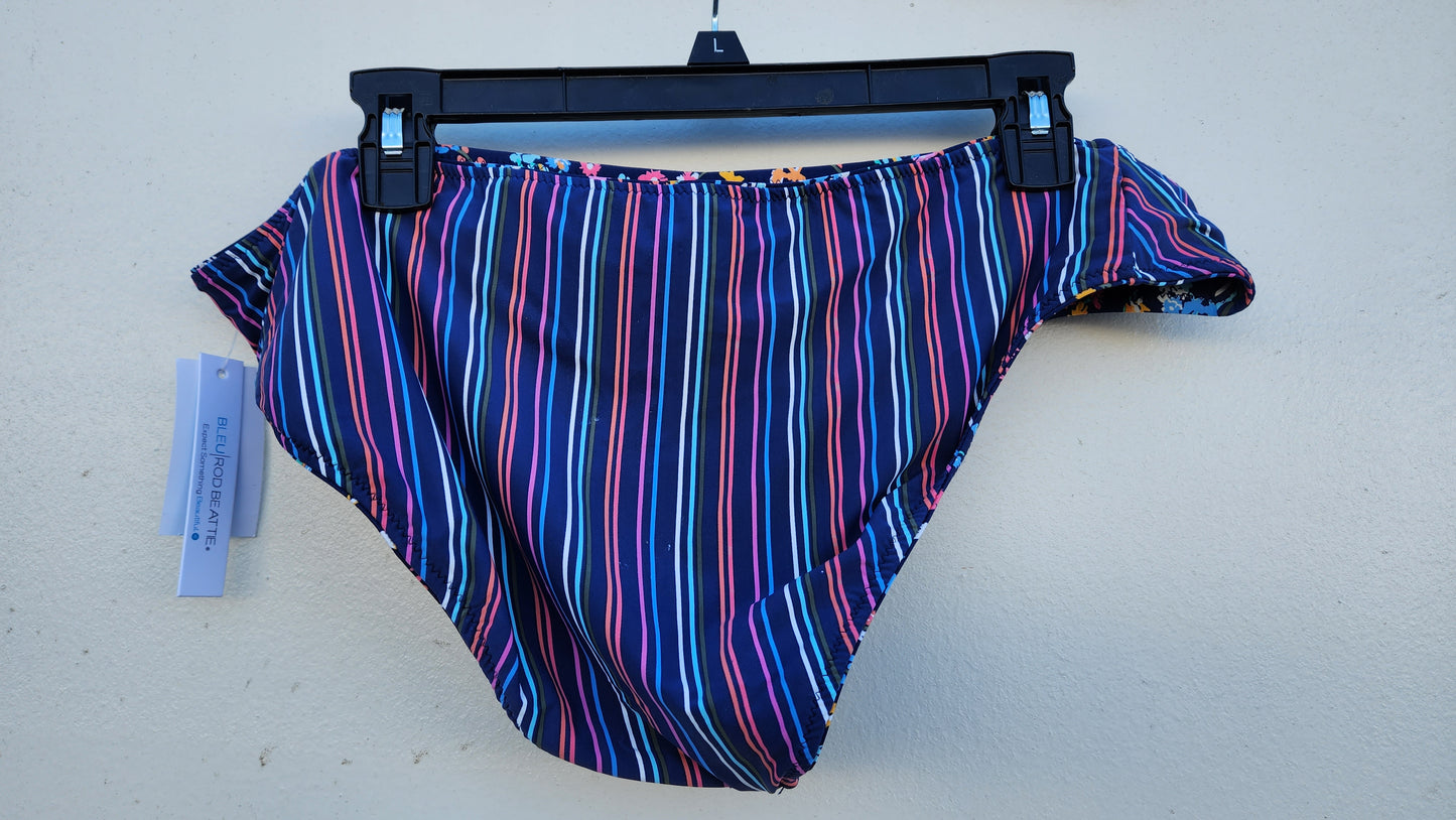 Bleu by Rod Beattie Printed Ruched Hipster Reversible Bikini Bottoms Multicolor Size 14