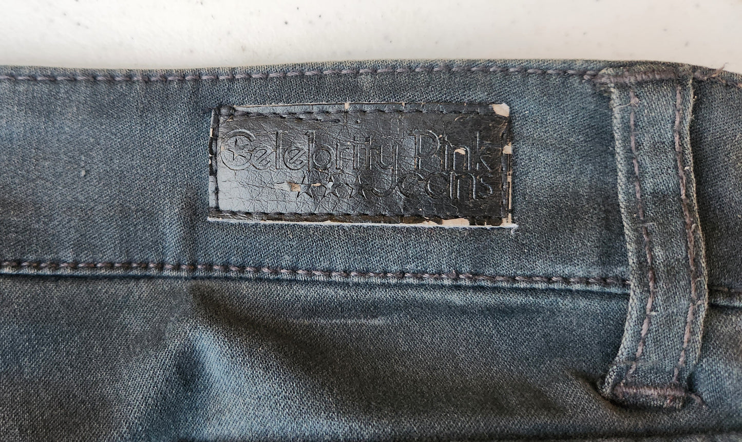 Celebrity Pink Juniors Ankle Skinny Jeans Color Black Rinse Size 7