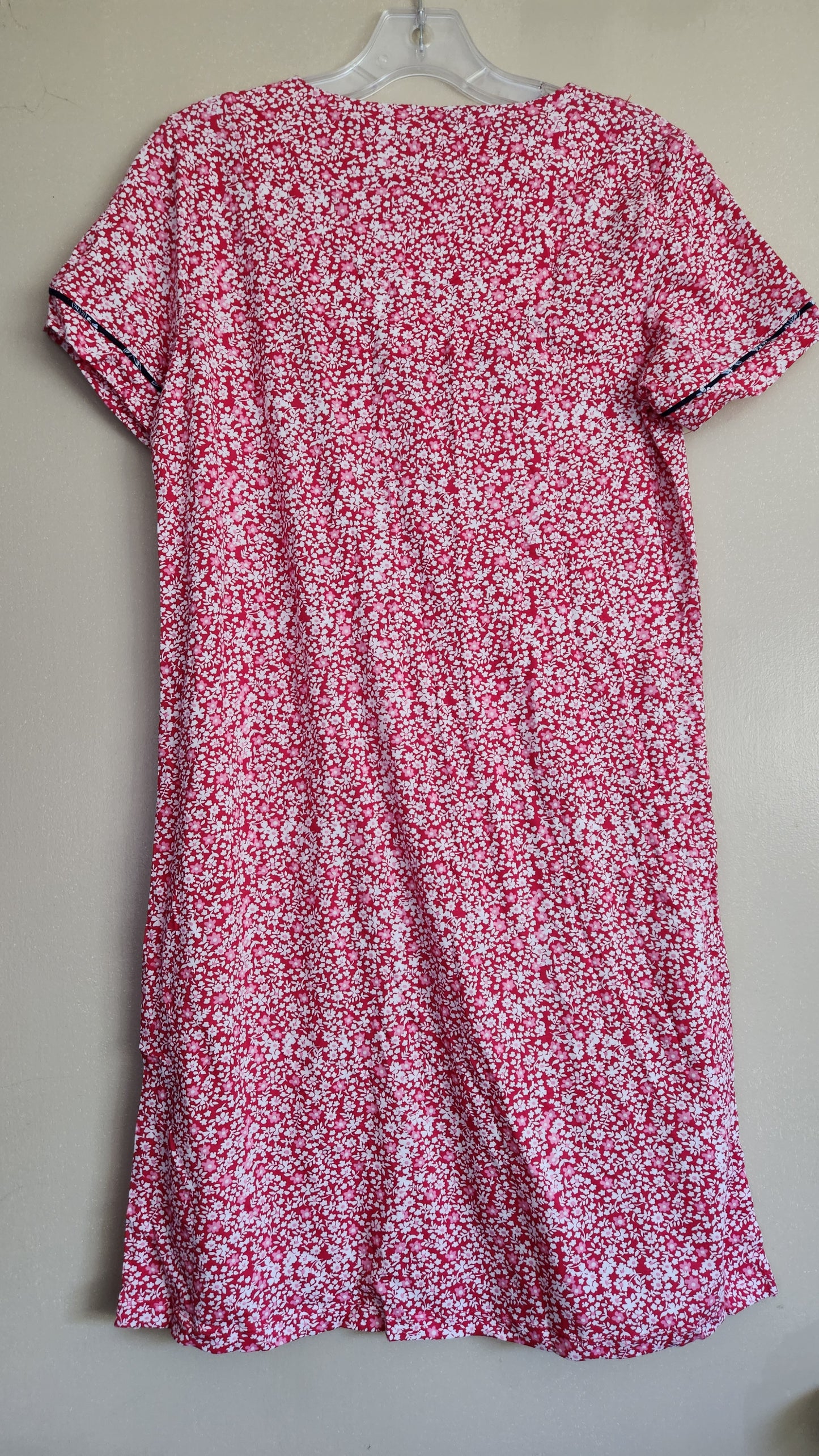Charter Club Women's Cotton Printed Henley Sleepshirt Color Poppy Ditsy Size XS