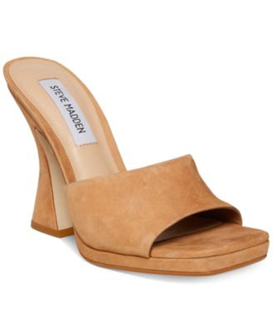 Steve Madden Womens Lipa Vinyl Bell-Heel Pumps  Color Camel Nubuck Size 8M