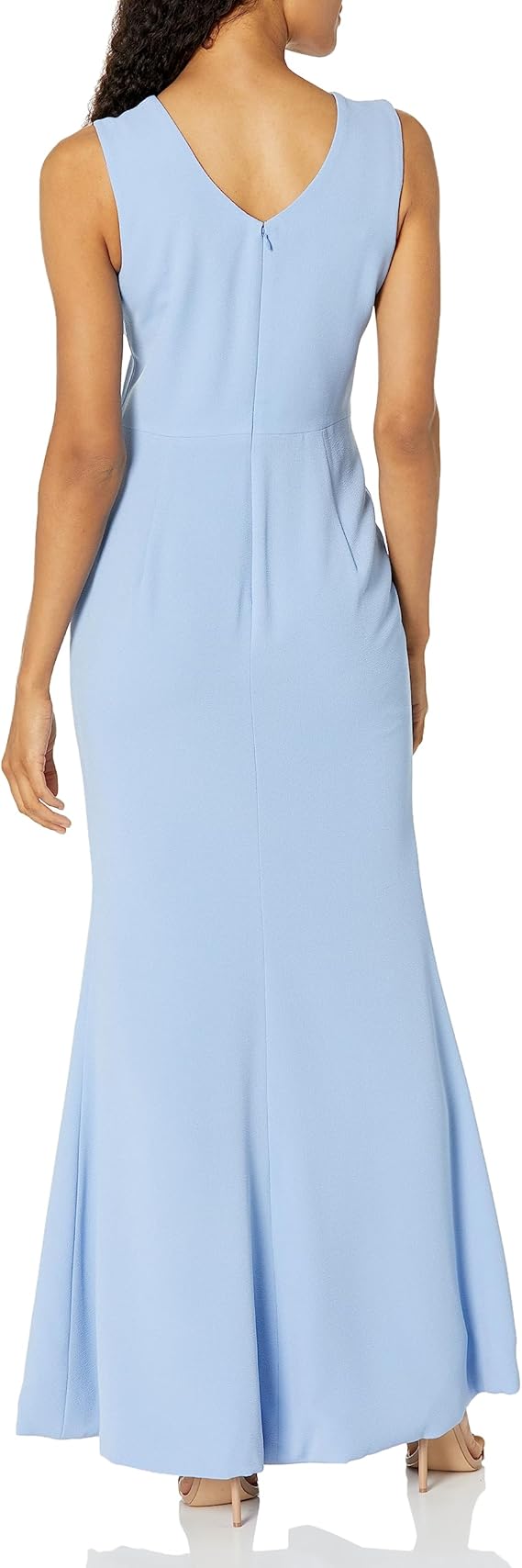 Dress the Population Sandra Plunging Thick Strap Solid Gown w/ Slit Dress Sky Size 2XL