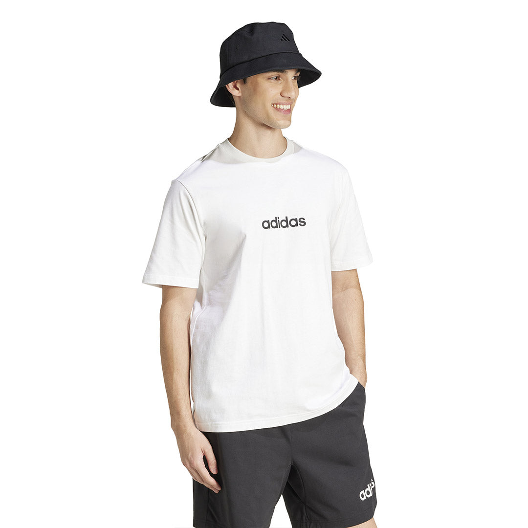 adidas Men's Essentials Linear Single Jersey T-Shirt White Size M