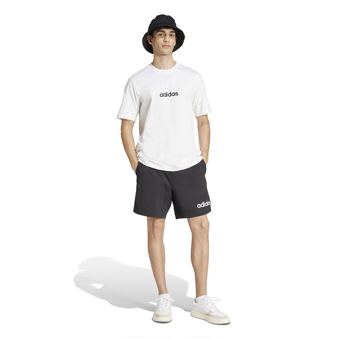 adidas Men's Essentials Linear Single Jersey T-Shirt White Size M