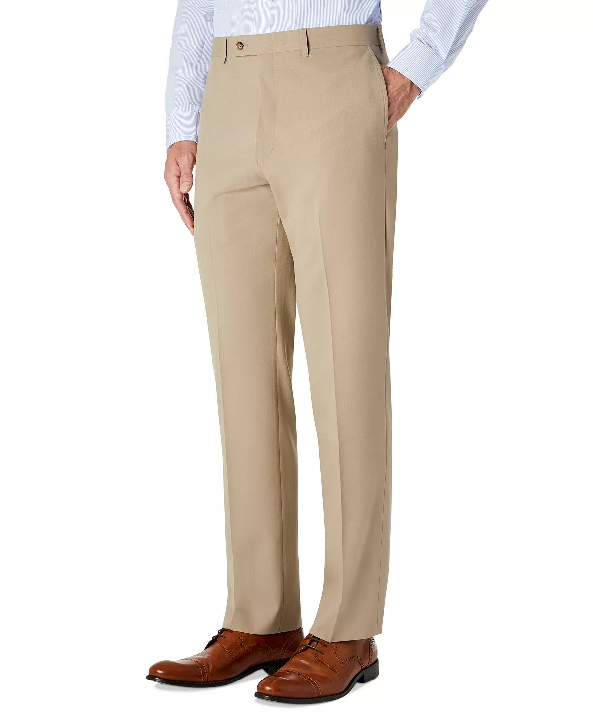 Lauren Ralph Lauren Men's Classic-Fit Solid Flat-Front Dress Pants Color Tan Solid W36xL34
