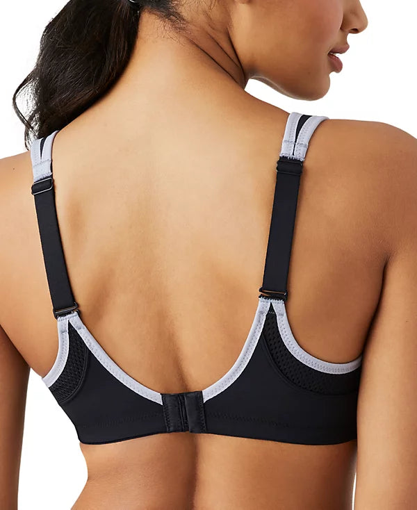 Wacoal Women's Contrast Trim Contour Sport Bra Black/Lilac Gray Size 34C