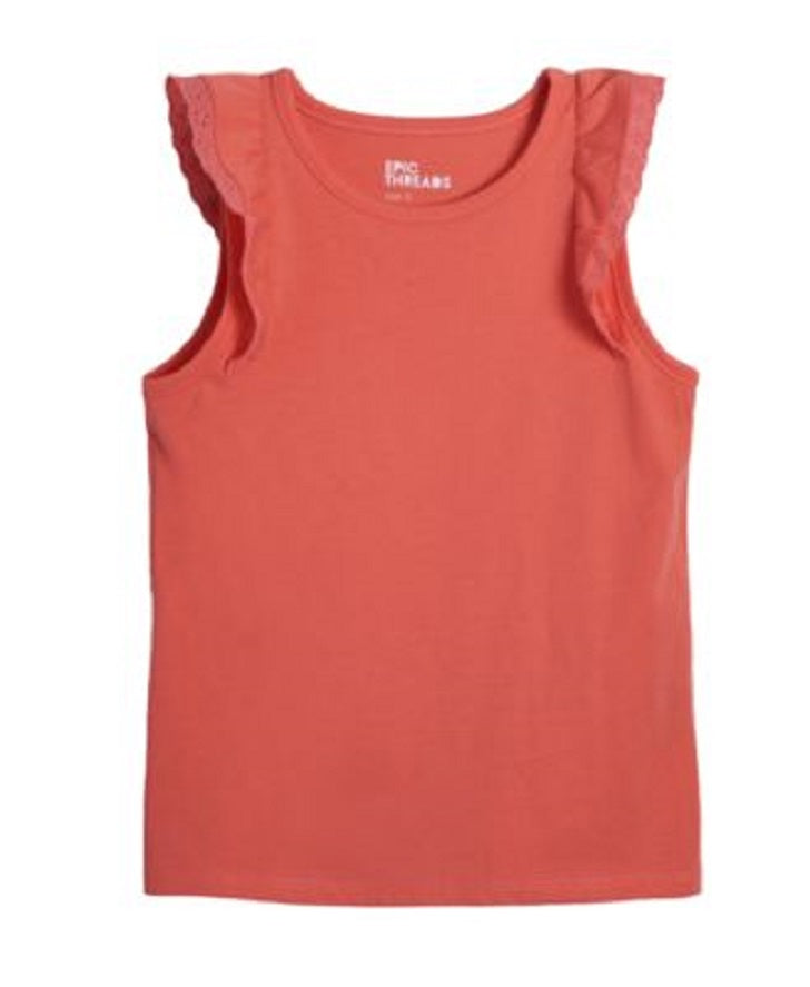 Epic Threads Little Girls Flutter Top Color Shell Pink Size 6X