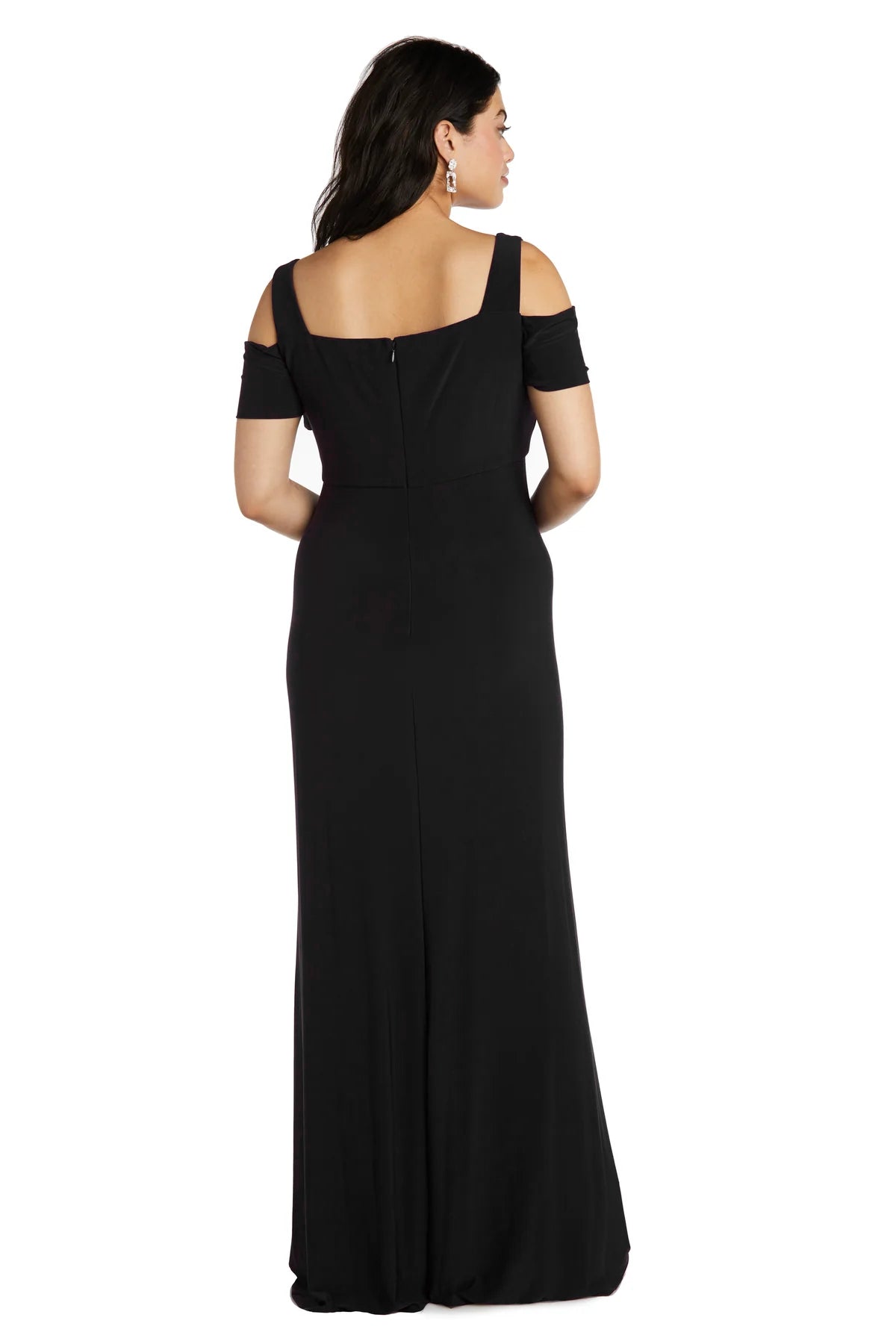 Nightway Full Length Slit Evening Gown Color Black Size 10