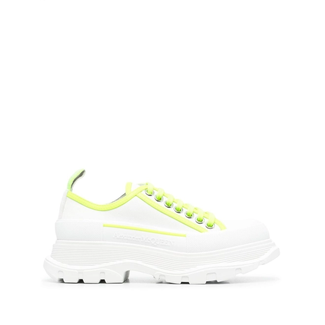 Alexander McQueen Chunky Tread Slick Canvas Sneakers Color White Size EU 39C/US 8
