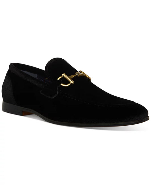 Steve Madden Men's Morocco Velvet Smoking Slipper  Black Velvet Size 9.5
