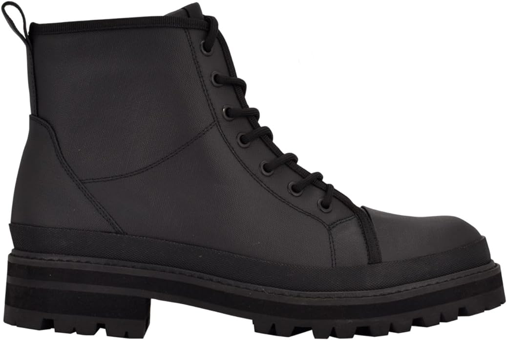 Calvin Klein Men's 1" Platform Pull Tab Lug Sole Boot Color Black Size 13M