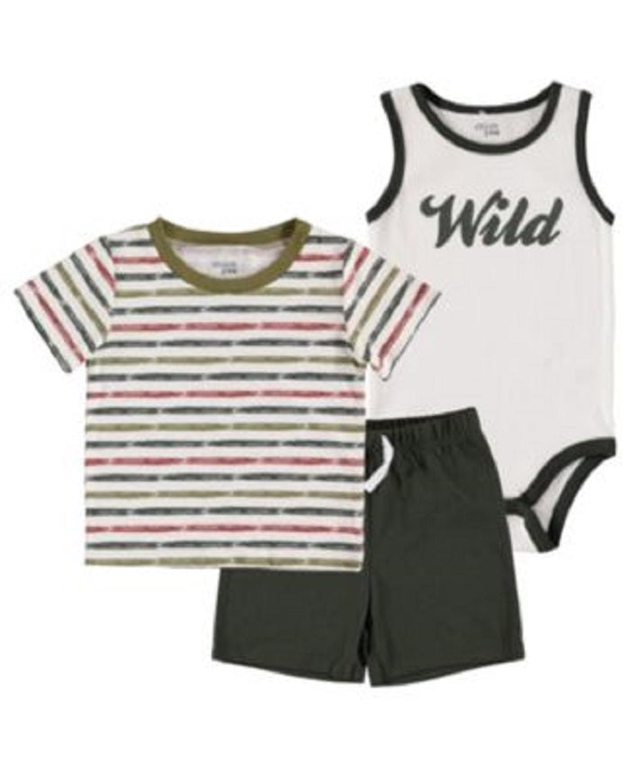 Chickpea Baby Boys Tops & Shorts, 3-pc Color Green Size 0-3 months